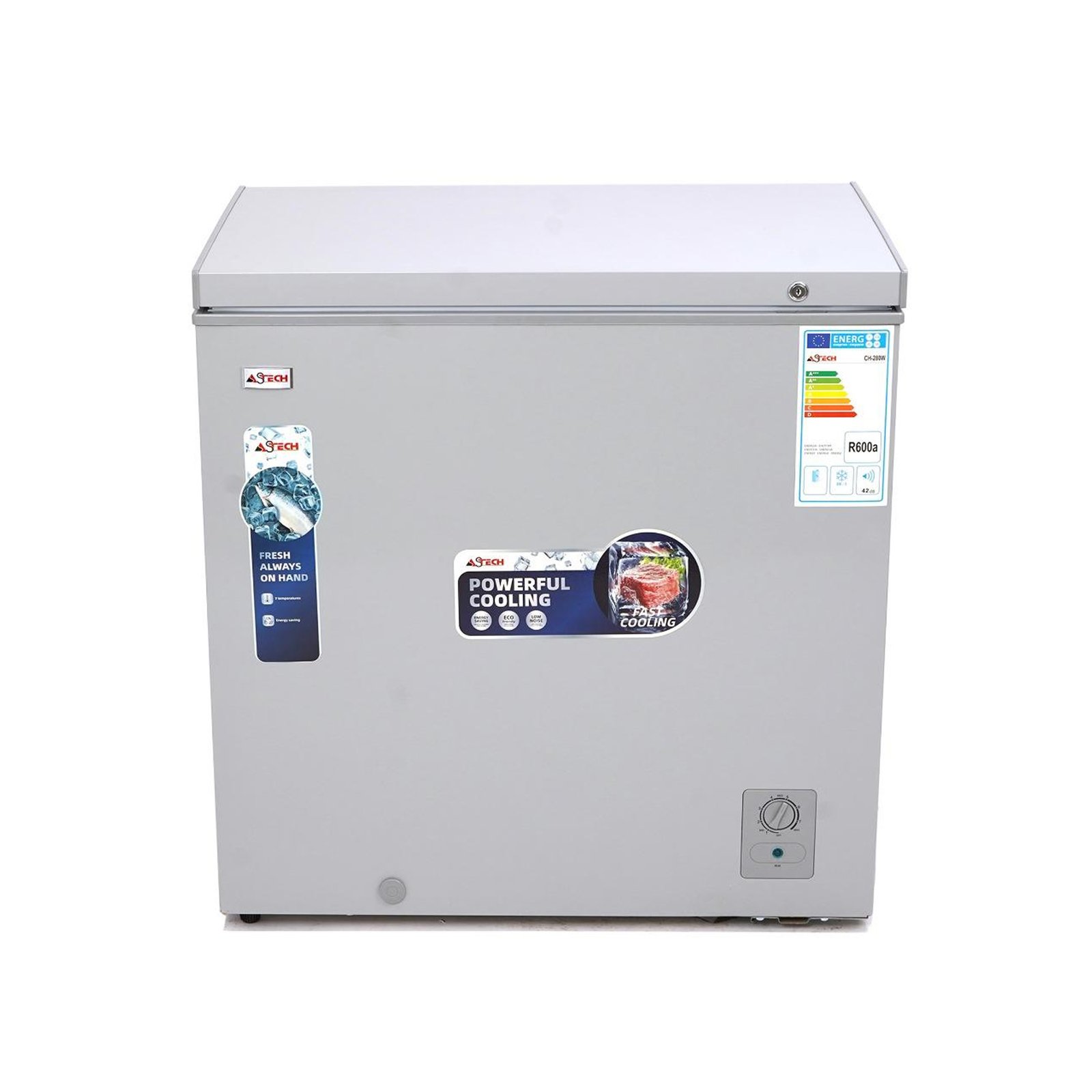 CONGELATEUR ASTECH HORIZONTAL 280L GRIS CH280S