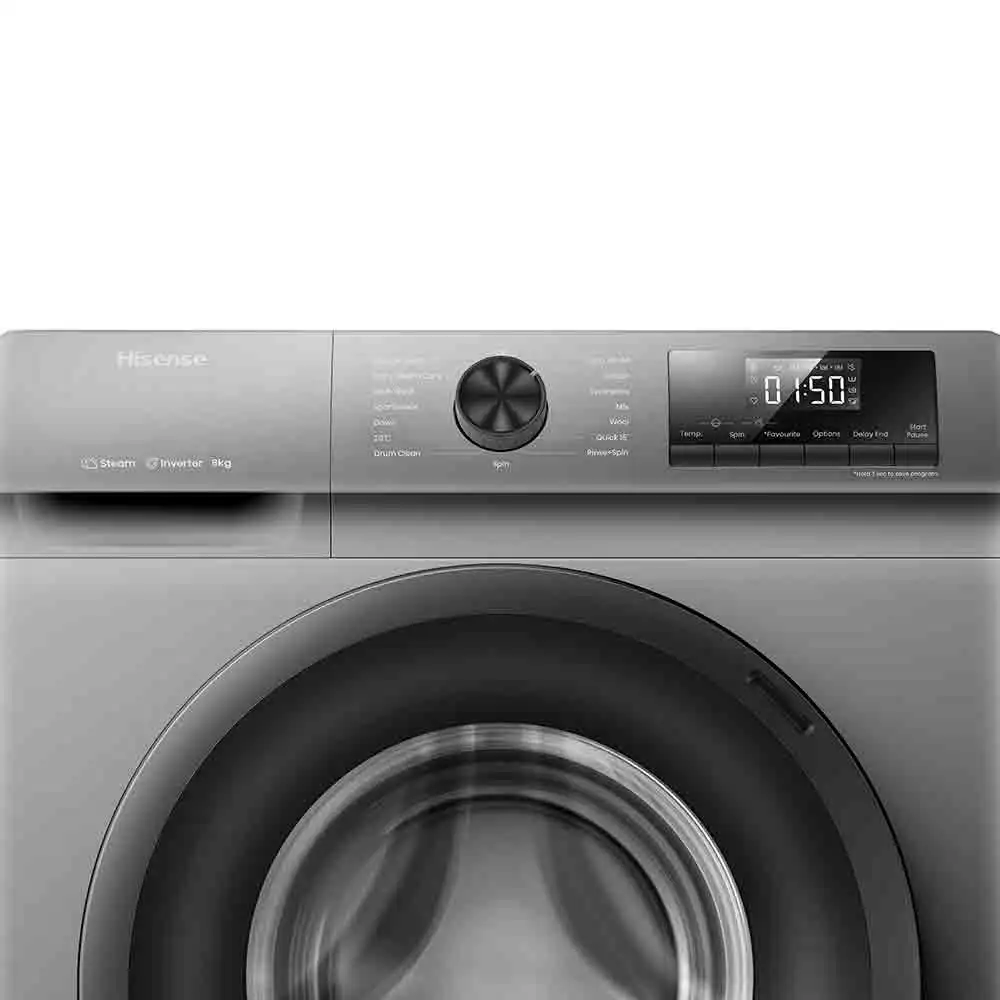 MACHINE A LAVER HISENSE 8KG INVERTER FRONT LOAD GRIS WFQP8014EVMT