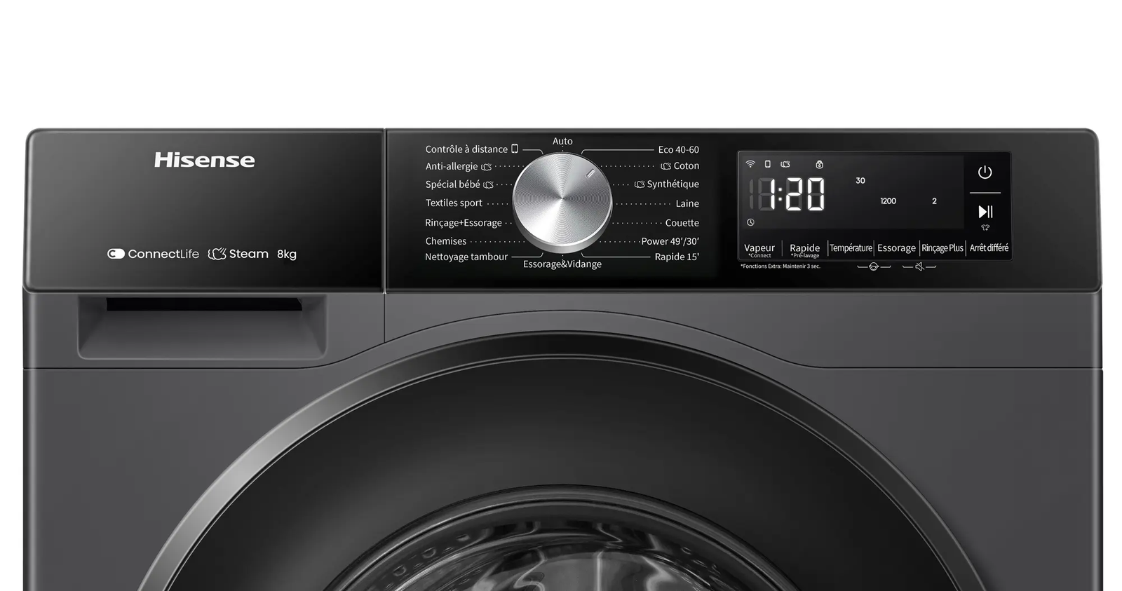 MACHINE A LAVER HISENSE 8KG/5KG SECHAGE FRONT LOAD INVERTER WD3S8043BB
