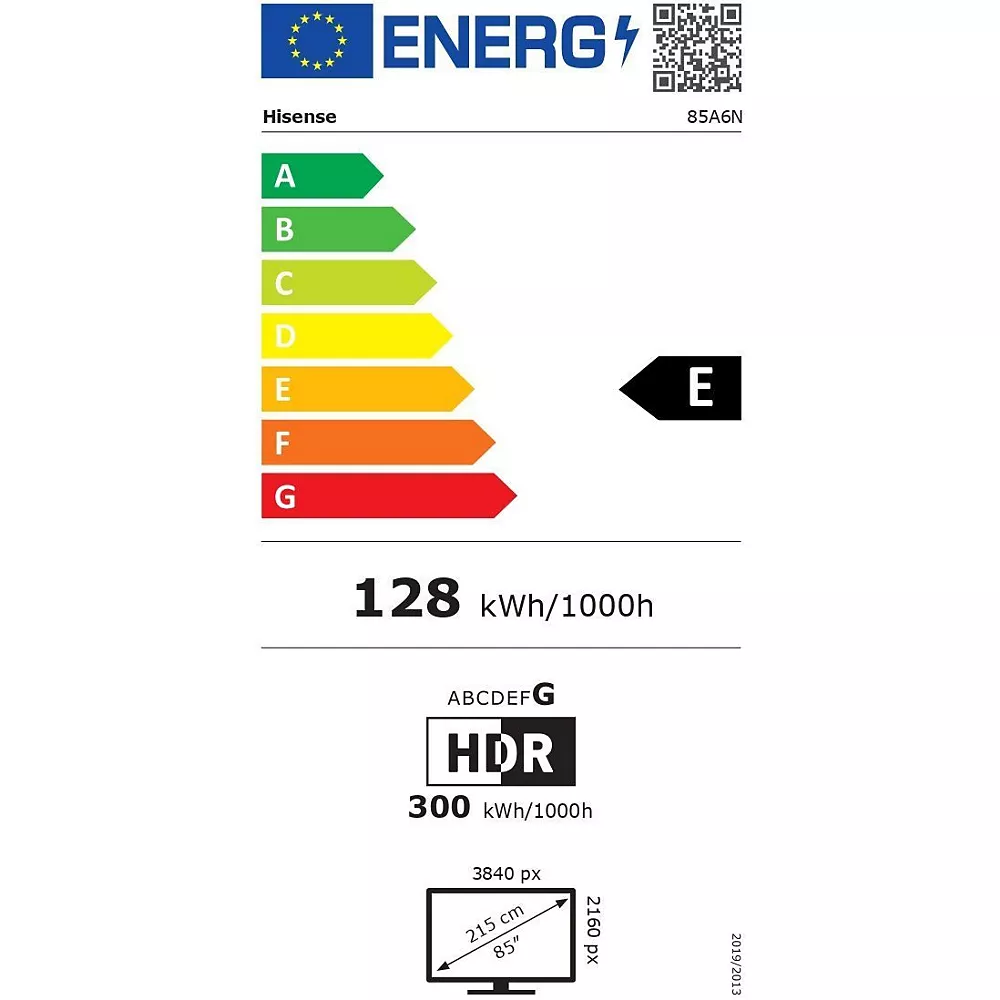 TELEVISEUR HISENSE 85'' LED SMART VIDAA UHD 4K 85A6N